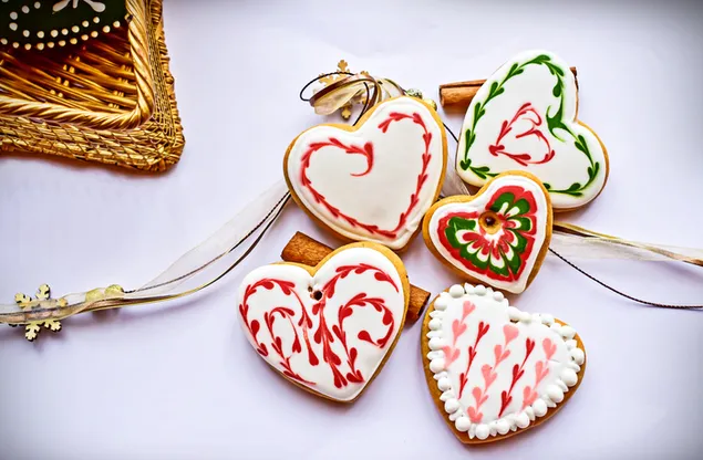 Hartvormige koekies 4K muurpapier