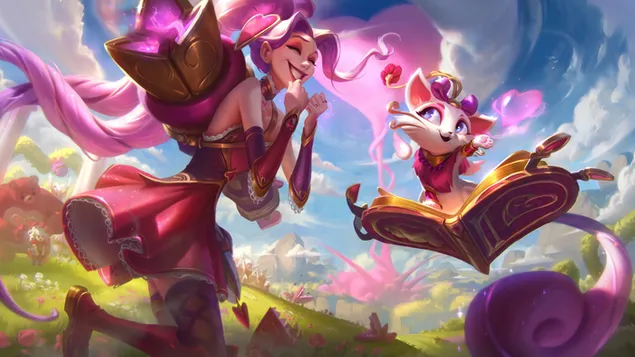 Splash Art de Heartseeker 'Jinx with Yuumi' - League of Legends [LOL] 8K fons de pantalla