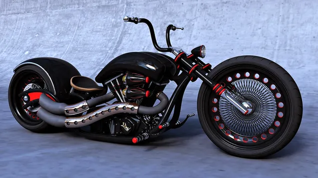 黒と赤の郷愁のオートバイ
