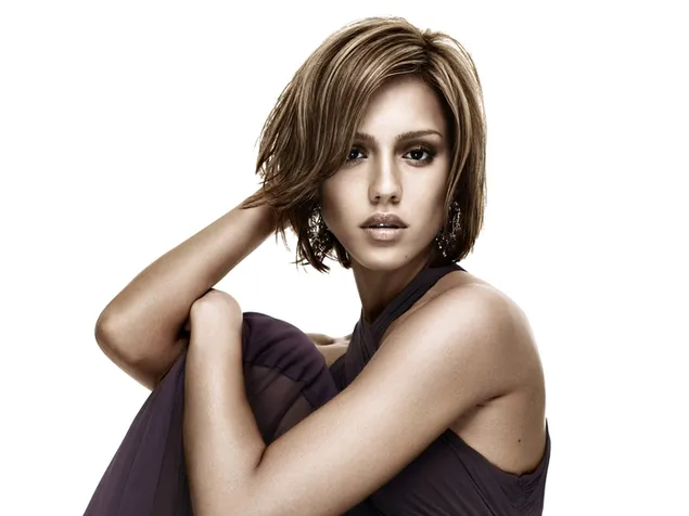 Het blonde korte haar van Jessica Alba download