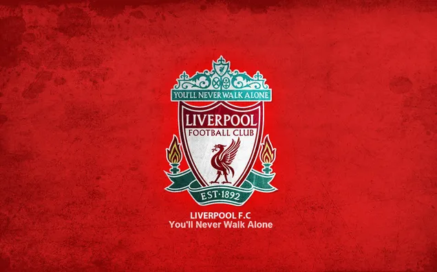 Het logo van de voetbalclub van Liverpool op een rode achtergrond