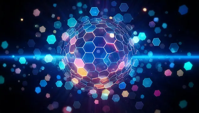 Efekt neonu sześciokątnego 2K tapeta