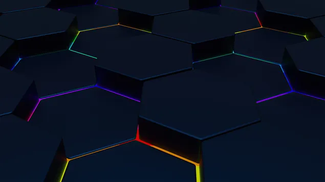 Hexagons with colorful lines background