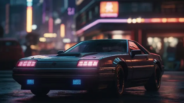 Шпалери Високотехнологічний автомобіль у стилі кіберпанк HD