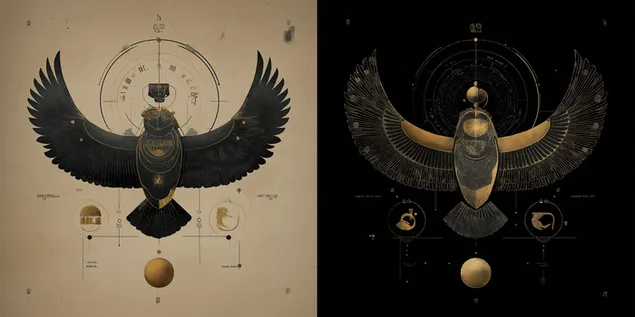 muat turun gambarajah sejarah dewa matahari, komposisi simetri