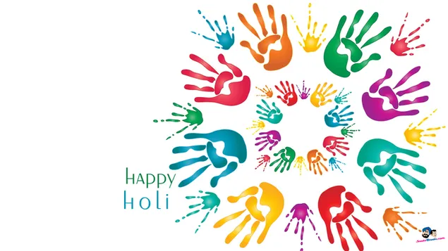 Holi Festival - Farverigt håndtryk HD tapet
