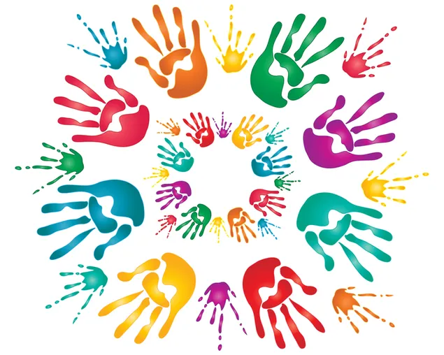 Holi Festival - Farverige hænder print 2K tapet