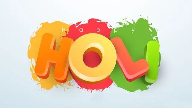 Holi Festival - Farverige bogstaver HD tapet