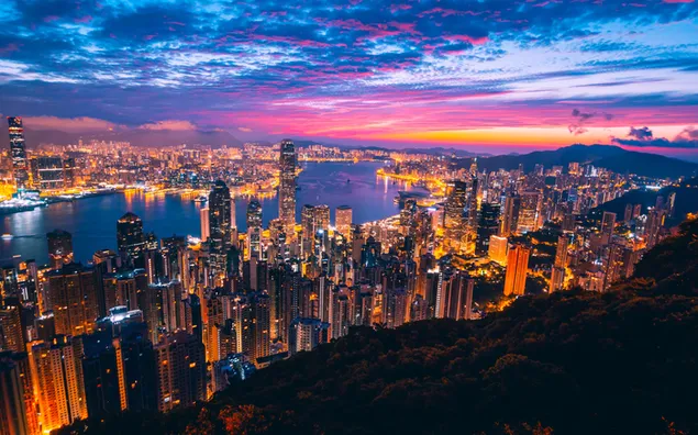 Quang cảnh thành phố Hồng Kông về đêm tải xuống