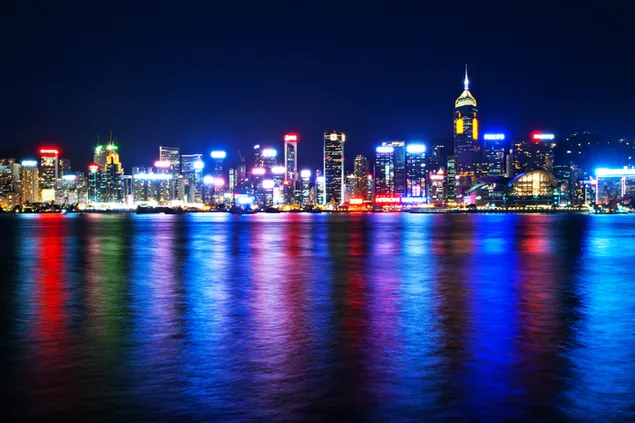 Hong Kong gereflecteerde lichten