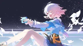 Honkai: Star Rail 셀카를 찍는 애니메이션 소녀 4K 배경화면