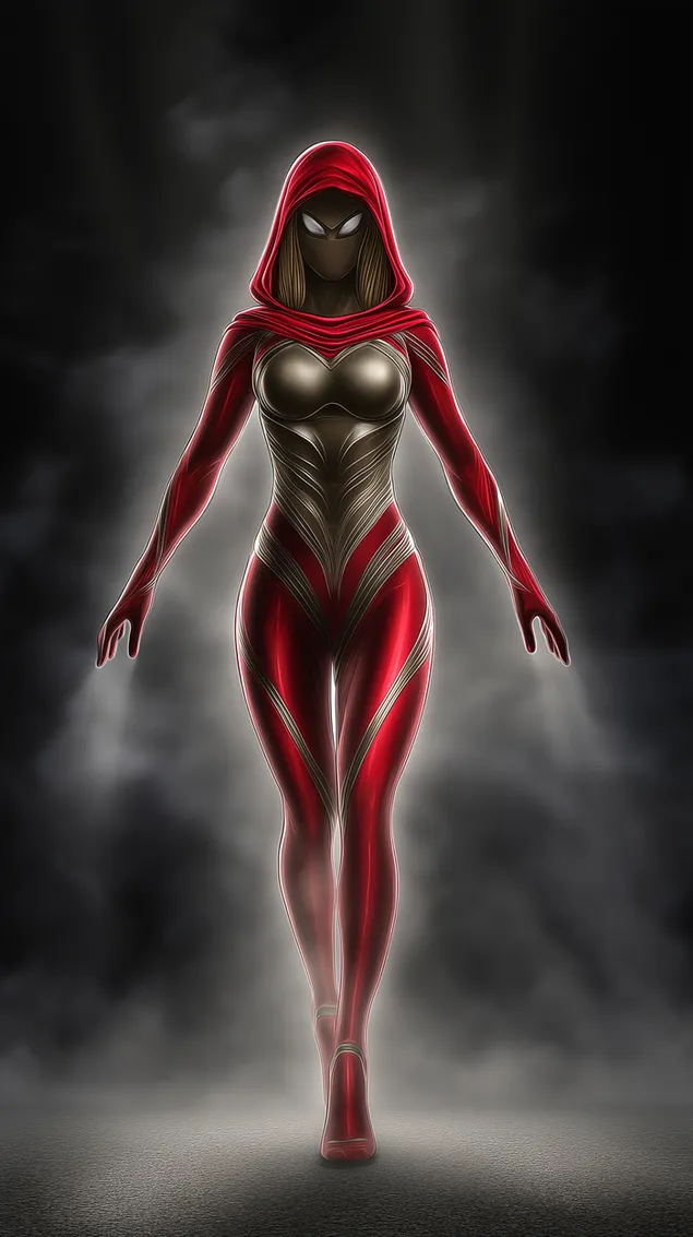 figura encapuchada con un conjunto ajustado que emerge de la niebla descargar