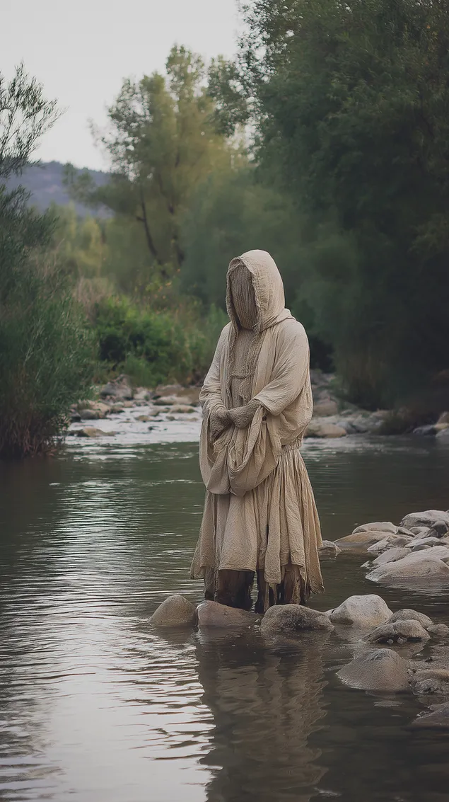 hupullinen hahmo joessa - salaperainen luonnonhenki lataa