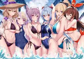 goryachie anime devushki v bikini | ganshin impakt skachat'