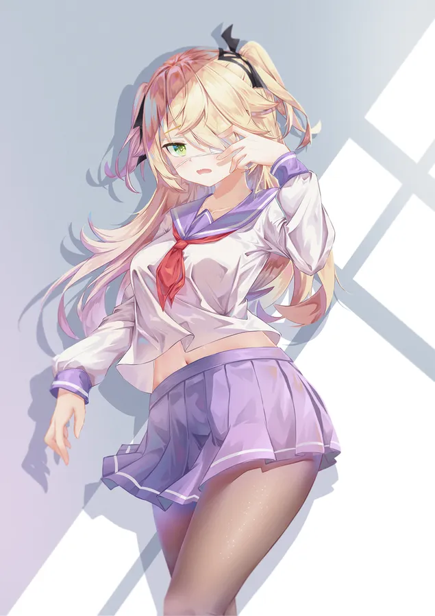 熱動漫金發女孩財政| 原神衝擊 2K 壁紙