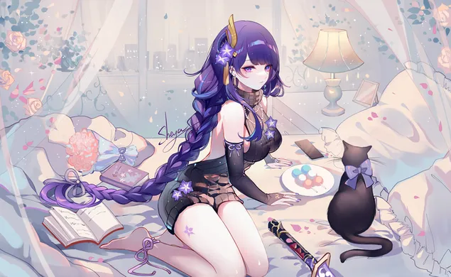 cailin anime te raiden shogun (genshin impact) ioslodail