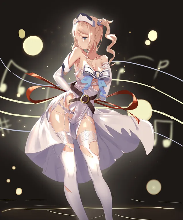 Ταπετσαρία Καυτή Βαρβάρα με ξανθά μαλλιά | Genshin Impact 2K