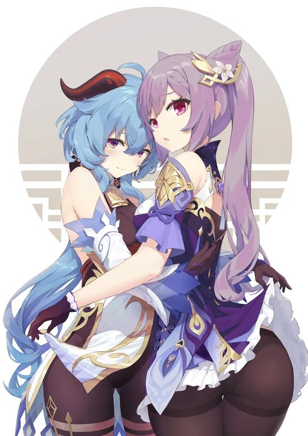 火辣美女客卿&甘雨性感美臀| 甘信衝擊 2K 壁紙