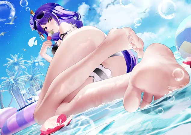 比基尼美女雷电海边吃饺子| 甘信冲击 4K 壁纸