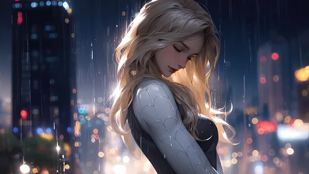 Tapeta Žhavá blonďatá fantasy pavoučí dívka 4K