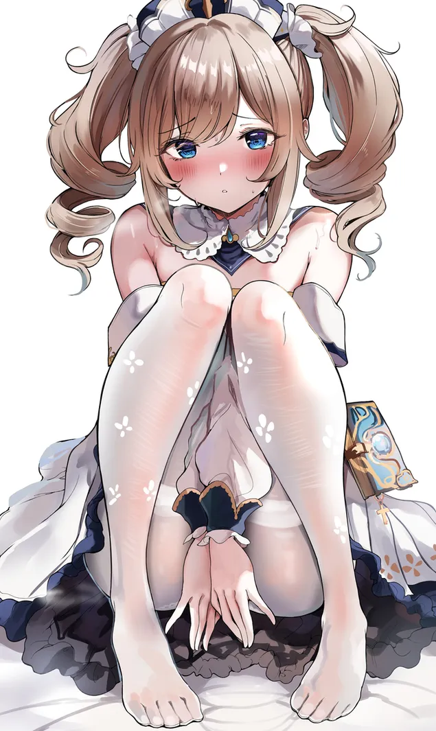 Gadis barbie pirang seksi Barbara | Dampak Genshin 2K wallpaper