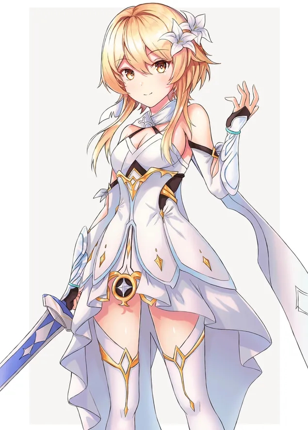 Lumine สาวผมบลอนด์สุดฮอต (Genshin Impact) 6K วอลเปเปอร์