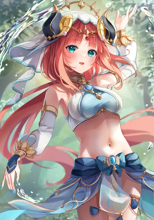 뜨거운 댄서 Nilou 예쁜 녹색 눈 | 간신 임팩트 2K 배경화면