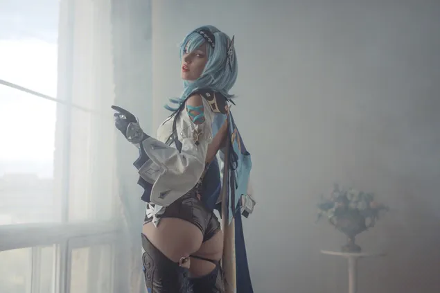 Forró Eula igazi anime lány | Genshin Impact HD háttérkép