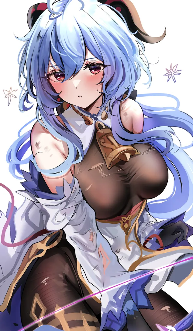 جاذبية الفتاة الساخنة Ganyu | تأثير جانشين 2K خلفية