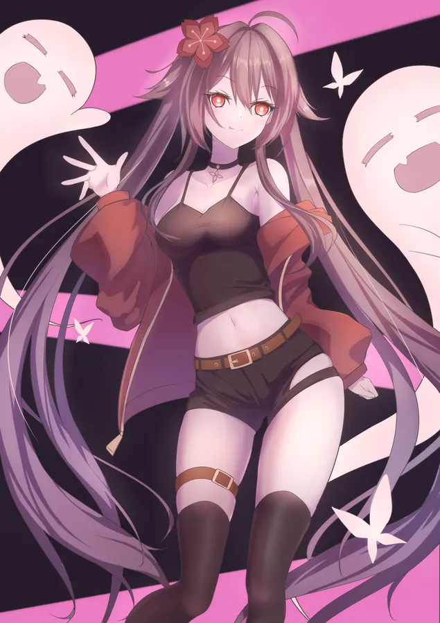 Warm Hu Tao | Genshin impak 2K muurpapier