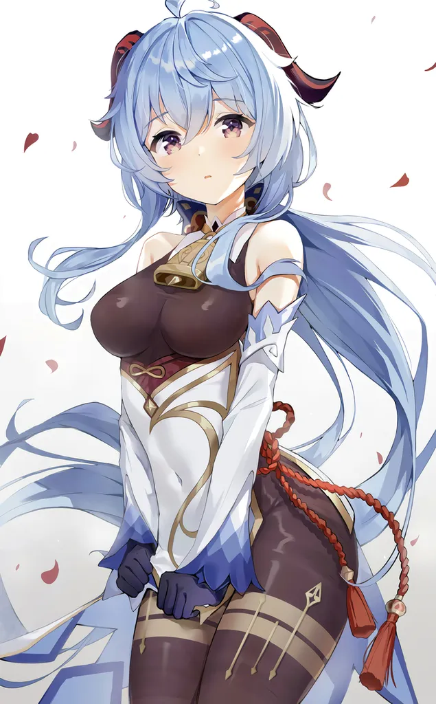 Chica inocente caliente Ganyu | Impacto Genshin 4K fondo de pantalla
