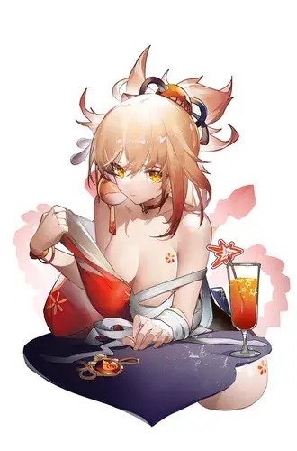 Chica inocente caliente Yoimiya | Impacto Ganshin 2K fondo de pantalla