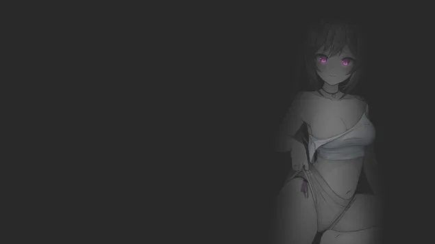 Páipéar balla Cúlra te keqing & dubh & bán | Tionchar GenshinHD