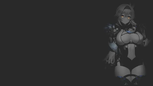 Hot Lumine e fundo preto e branco | Impacto Genshin HD papel de parede