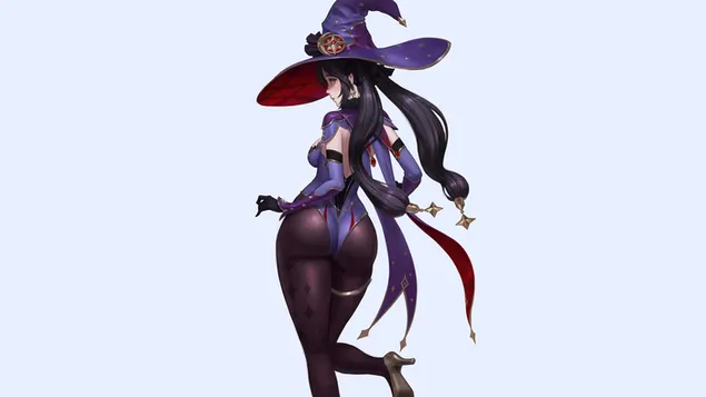 莫娜 (Mona) 热辣背影 | 原神冲击 2K 壁纸