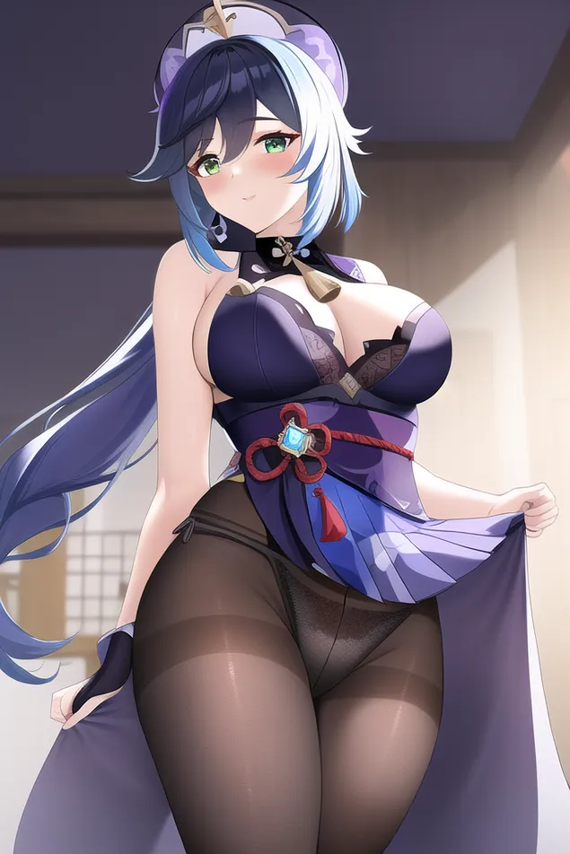 熱雷電漂亮的綠眼睛 | 原神衝擊 2K 壁紙