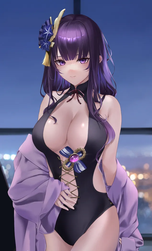 Hot Raiden Shogun anime girl | Impacto de Ganshin HD papel de parede