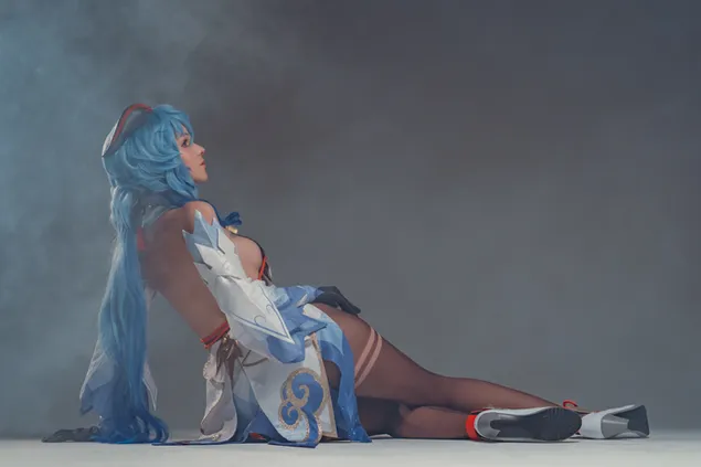 Hot real anime girl Ganyu backside pose | Genshin Impact  HD wallpaper