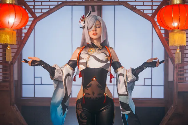 Жешка вистинска аниме девојка Shenhe | Genshin Impact HD тапет