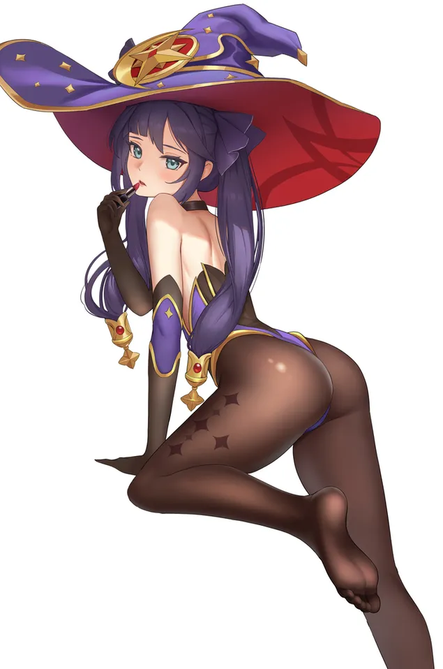 منى الساحرة الساخنة باستخدام أحمر شفاهها | تأثير جانشين 2K خلفية