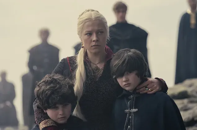 Hình nền House of the Dragon - Rhaenyra một người mẹ yêu thương các con trai của mình 4K