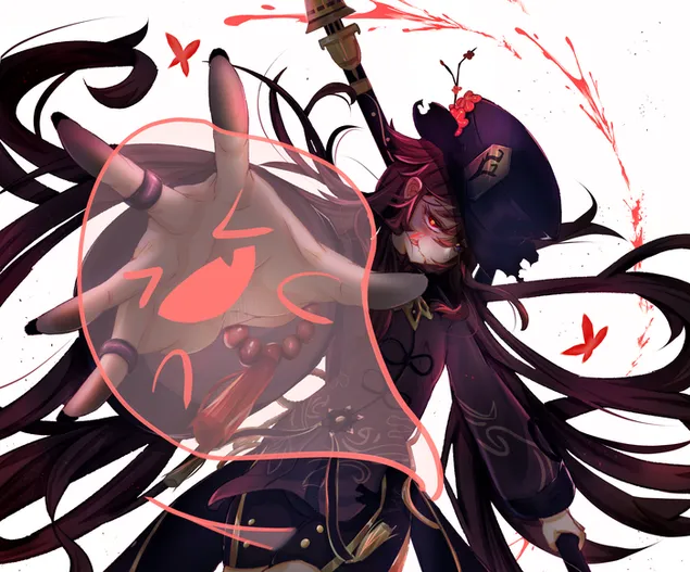 Hu Tao ปีศาจโกรธ ดู | เก็นชิน อิมแพ็ค 4K วอลเปเปอร์