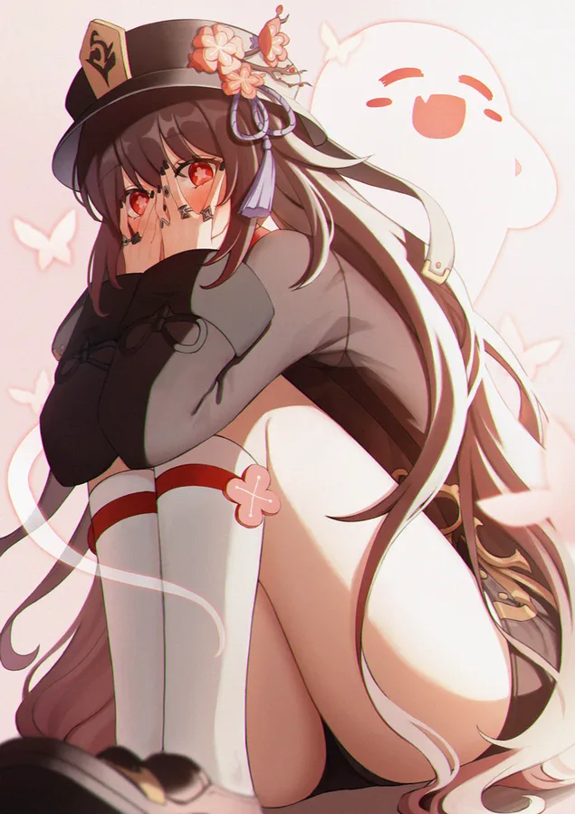 Hu Tao hannert Boo Tao | Genshin Impakt 2K Tapeten