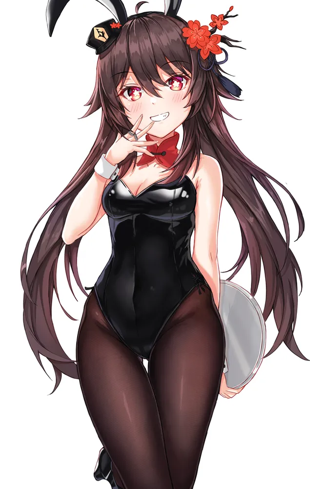 Kostum vroče muce Hu Tao | Ganshin Impact 4K ozadje