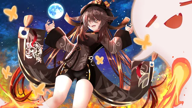 'Hu Tao' laat die lewendes pasop | Genshin Impact [Aanlyn videospeletjie] 4K muurpapier