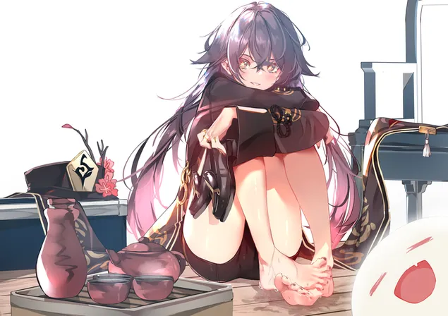 Hu Tao พยายามทำให้ตัวเองแห้ง | เก็นชิน อิมแพ็ค 2K วอลเปเปอร์