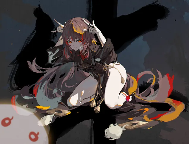 Hu Tao maak iemand bang (Genshin Impact) 2K muurpapier