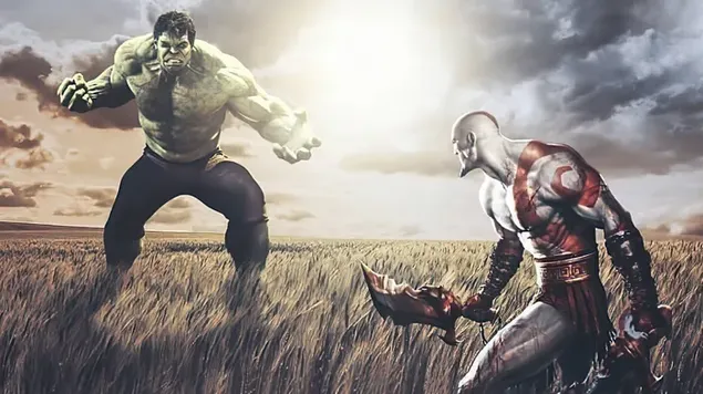 Hulk contra Kratos (Dios de la guerra)