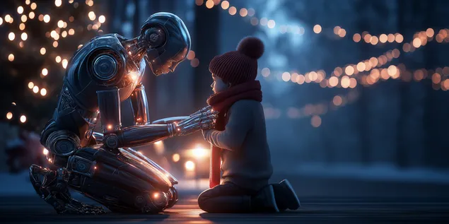 descarcare robot umanoid ingenuncheat pentru a intampina un copil intr-o noapte festiva