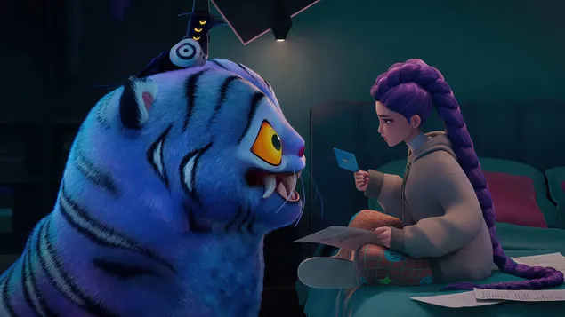 huntr/x deemonitudruk 'rumi' koos tiigri ja varesega | k-popi deemonikutid (film) allalaadimine